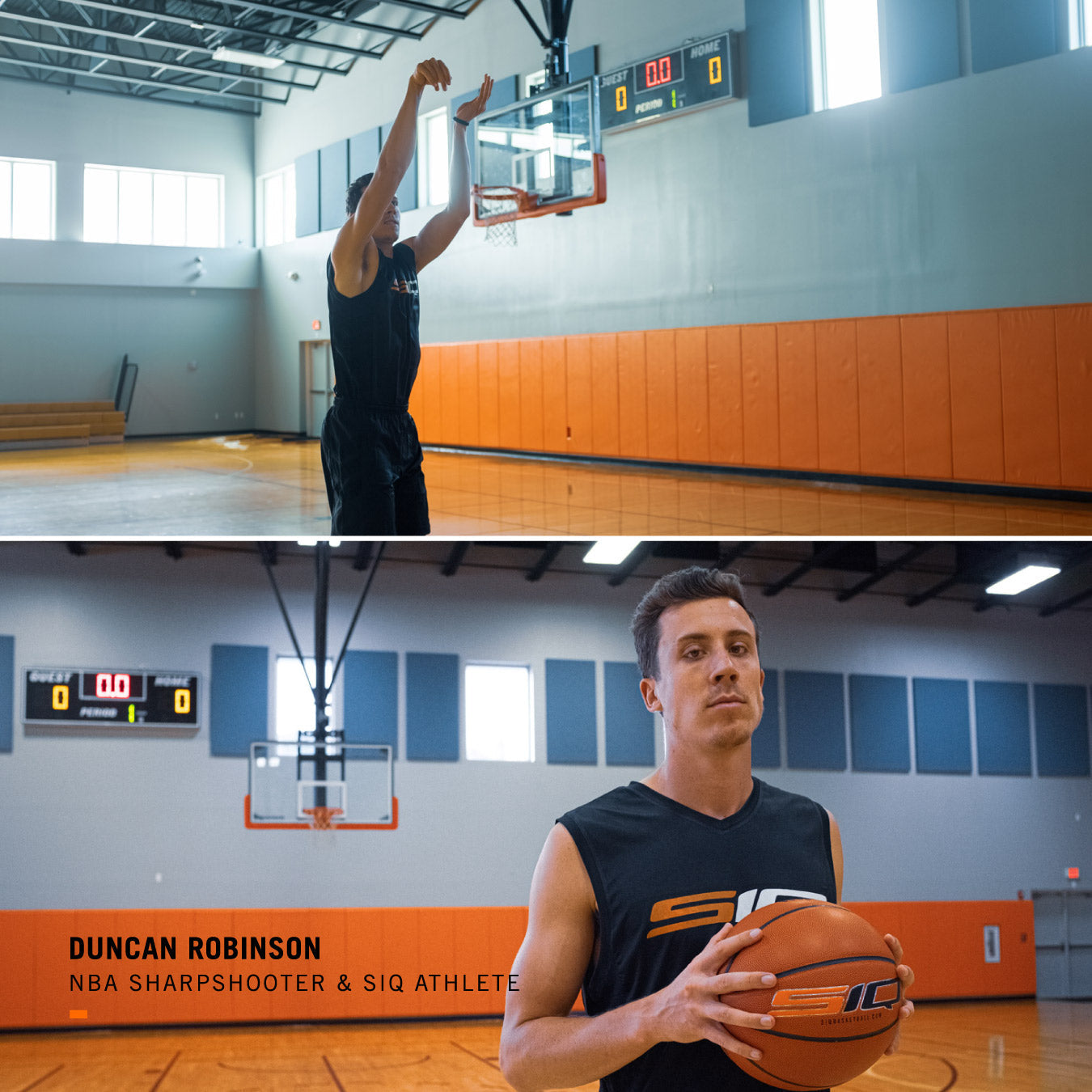 NBA player Duncan Robinson with the SIQ smart ball